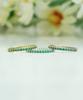 Alleun Silver 925 Couple Cubic Square Thin Ring Green