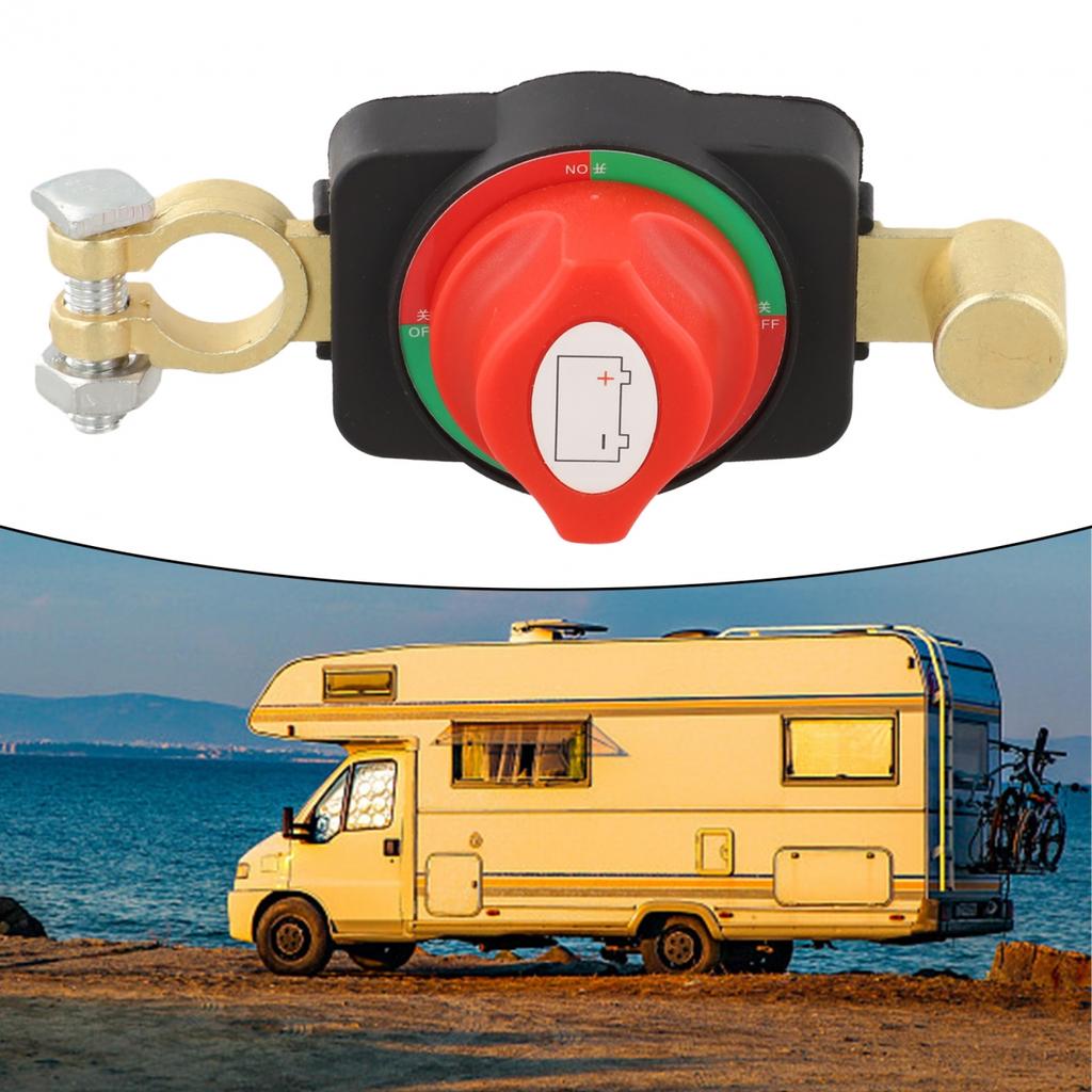 12-48V Heavy-Duty ON/OFF Top Post Marine Battery Disconnect Switch Zinc Alloy