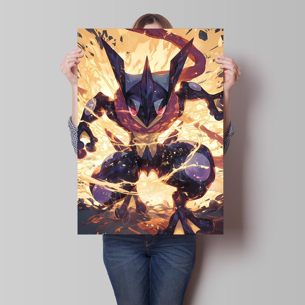 Hot Selling Anime Pokemon Lucario High Quality Retro Canvas Poster HD Printing Home Living Room Decor Holiday Gift Classic