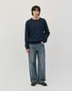 WORK ON BODY OFF Easyon Semi-Overfit Henley Neck Knit [Navy]