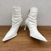 Fashion Shoes Female 2025 Mid-Calf Women's Boots Elegant Modern Boots Women Pointed Toe Back Zip Thin Heels Sewing Shoes Women Zapatos