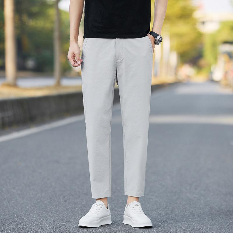 

Мужские укороченные брюки Весна и Лето Новые Облегающие Микро-эластичные Облегающие Брюки для Мужчин 38 серый