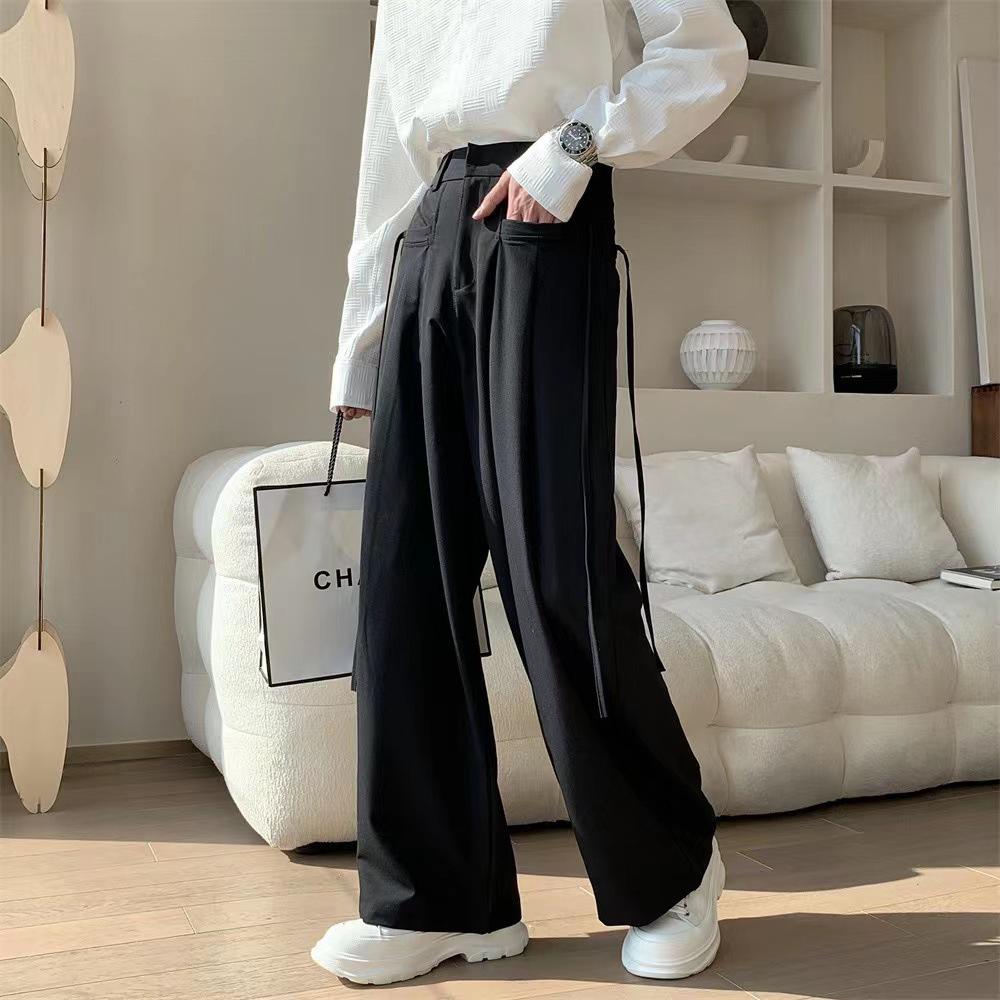 Men's Cool Italian Naples Trousers - Loose, Wide-Leg Design with a Draped Style