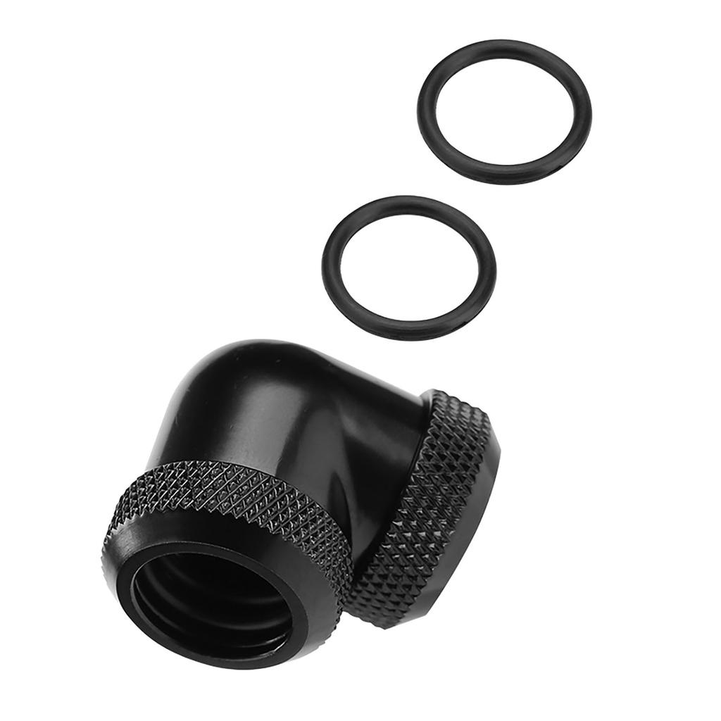 14mm OD DIY Twist 90 Degree Elbow Dual Hard Pipe Tube Connector Water Liquid Cooling