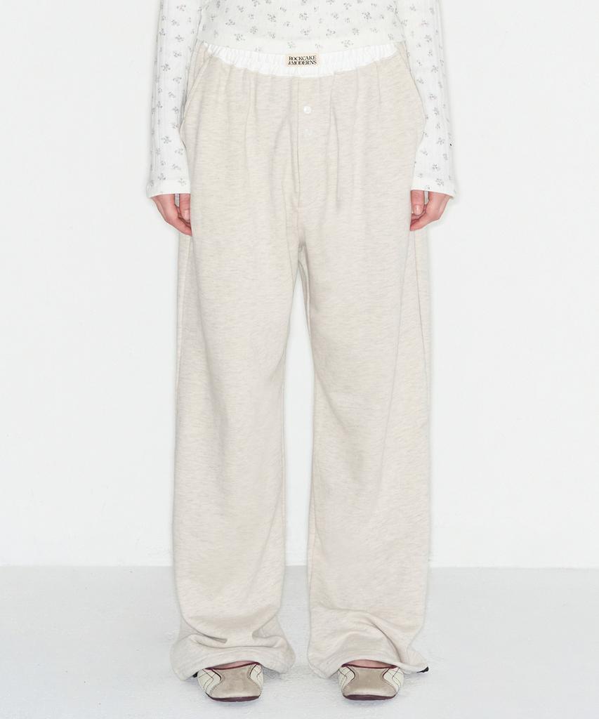 ROCKCAKE Waist Layered 2Way Jogger - Oatmeal