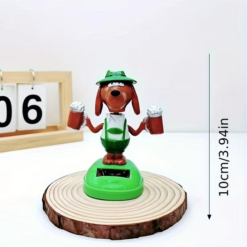 

New Creative Puppy Car Figurine Features Two Glasses In Its Hands Resembling Overflowing Beer Hops Unique Car Ornament
