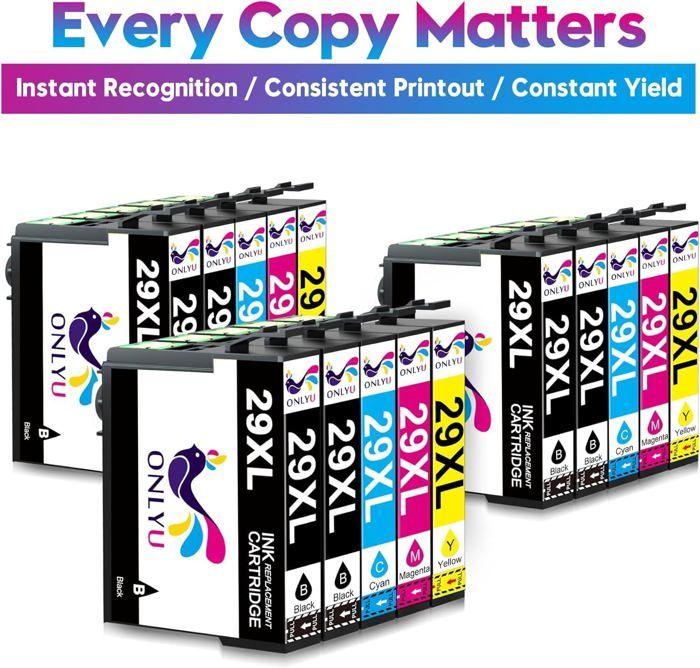 Cartouche d'encre Compatible - 1001 PILES BATTERIES - Epson 29XL - Pack de 15 - Multi-couleurs - Jet d'encre