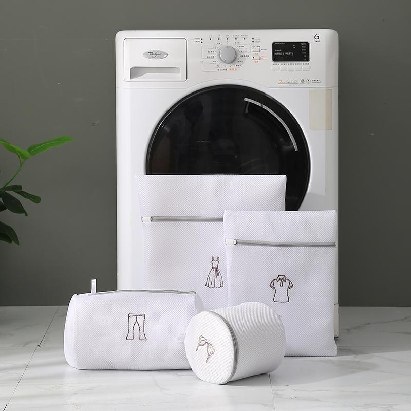 4/6pcs Embroidered Style Laundry Bag Double Layer Thickened Clothes Cleaning Protect Bag Anti-deformation Clothing Organizer