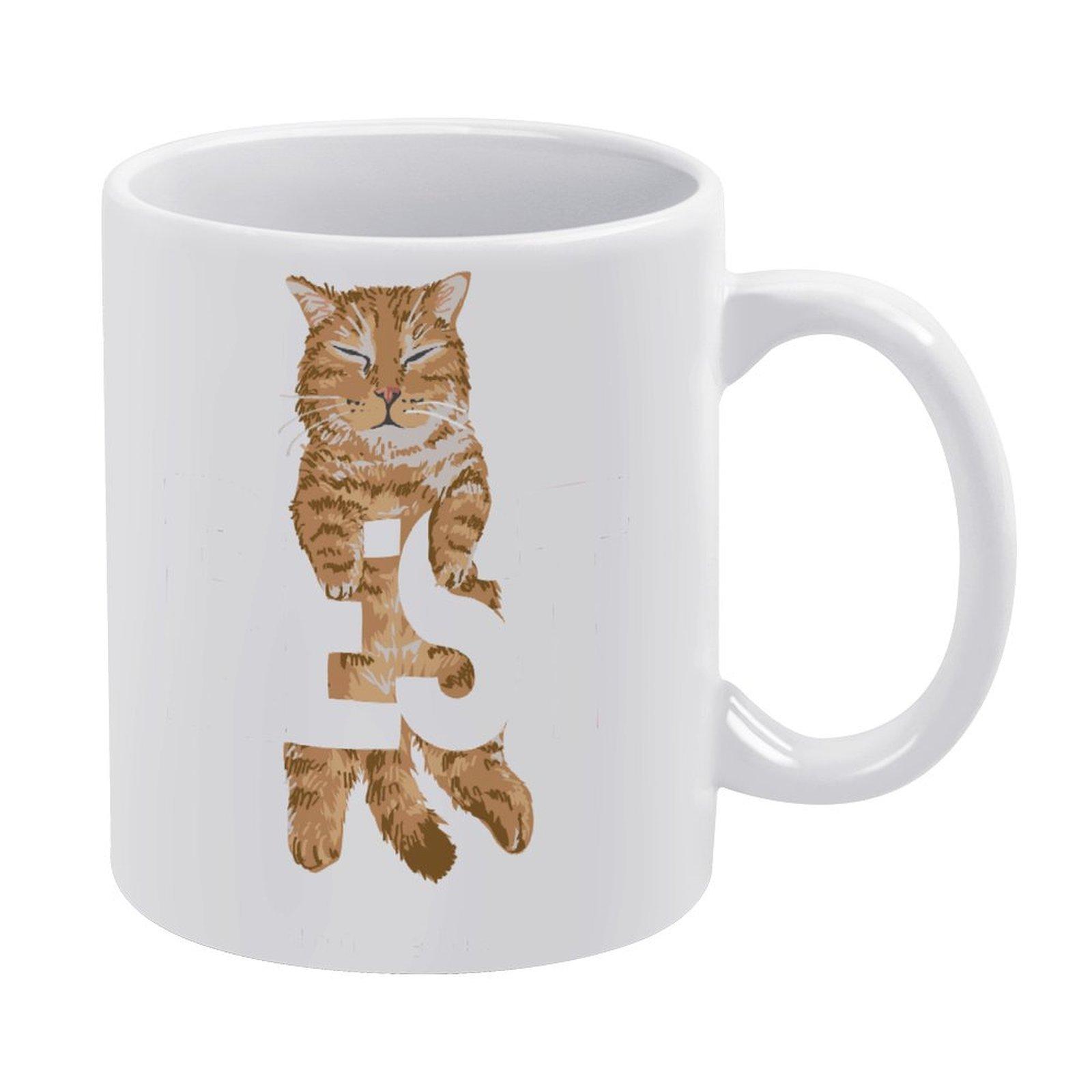 

1Pack 11oz White Ceramic Mug Double-Sided Printed Display Durable Coffee Cup Great For Home Office Daily Moments білий