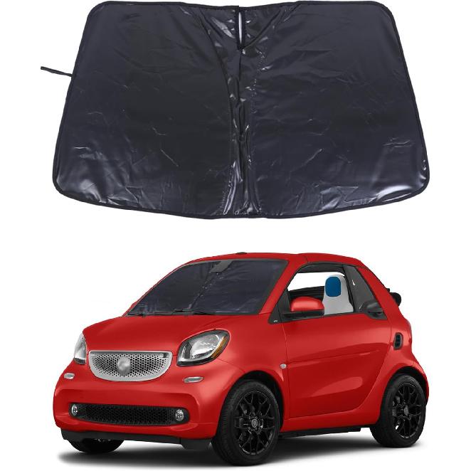 Windshield Sunshade for Benz Smart Fortwo Forfour 453 451 450 2016-2021 Front Window Sun Shade Foldable Reflective Sun Visor Custom Sunscreen UV