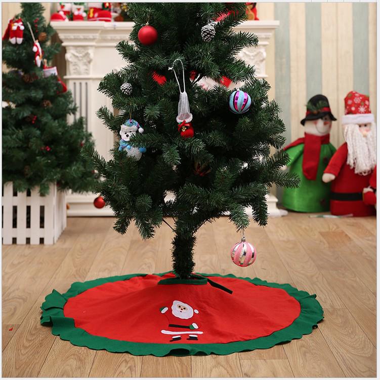 Christmas Non-woven Tree Skirt 90cm - Holiday Apron for Tree Decor