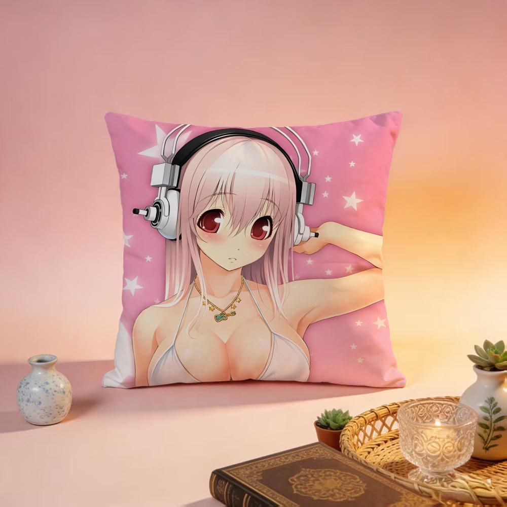Popular SSUPER SONICOed Cushion Cover Premium SkinFriendly Pillow Case MultiPurpose for Home Office Travel