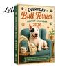 Geburtstagsgeschenk für Kinder Alltags Bullterrier Adventskalender 2026 24 Tage Weihnachts-Countdown mit Dekoration Zuhause Acryl-Ornamente Dekorativ