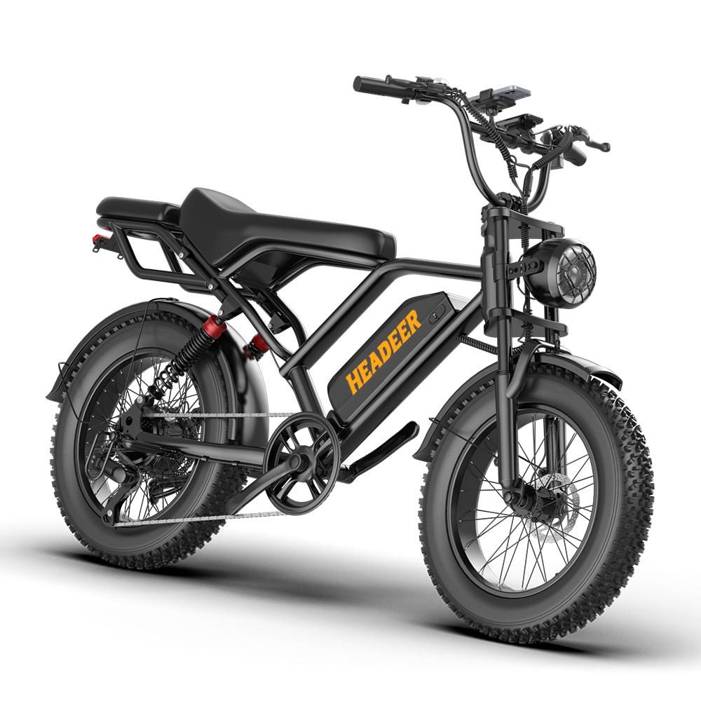 HEADEER BK20 Bicicleta Elétrica para Adultos Bateria 48V20AH Motor 750W Bicicleta Elétrica Carga 150KG Autonomia 80KM Pneus Largos 20 Polegadas E-Mountain Bike para Off-Road