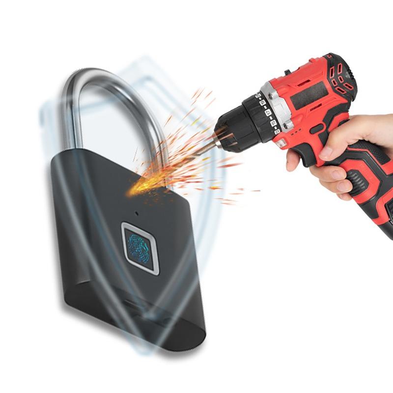 Portable Biometric Padlock Intelligent Fingerprint Unlock Outdoor Waterproof and Rust-Resistant Electronic Anti-Theft Lock
