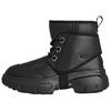 JLD Sheepskin Thermal Short Snow Boots Men's Black 1171351-BLK