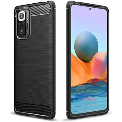 Protective Case - E.F.CONNECTION - Redmi Note 10 4G - Flexible - Black - Steel Lines