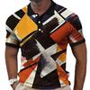 Men Polo Shirt Short Sleeve 3d Print Tops Fashion Polyester Breathable Comfortable Polos Shirts
