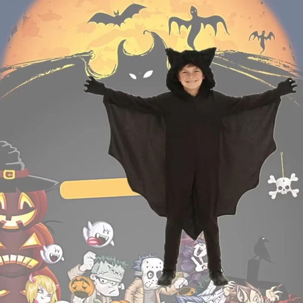Nightclub Bar Dress Bat Reaper Cloak Multipurpose Witches Robes  Halloween Cosplay Costume