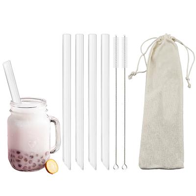 Cannuccia Riutilizzabile in Vetro Borosilicato Alto Ecologica Cannuccia di Vetro per Bubble Tea Smoothie Accessori Bar Cannuccia con Spazzolino Sacchetto