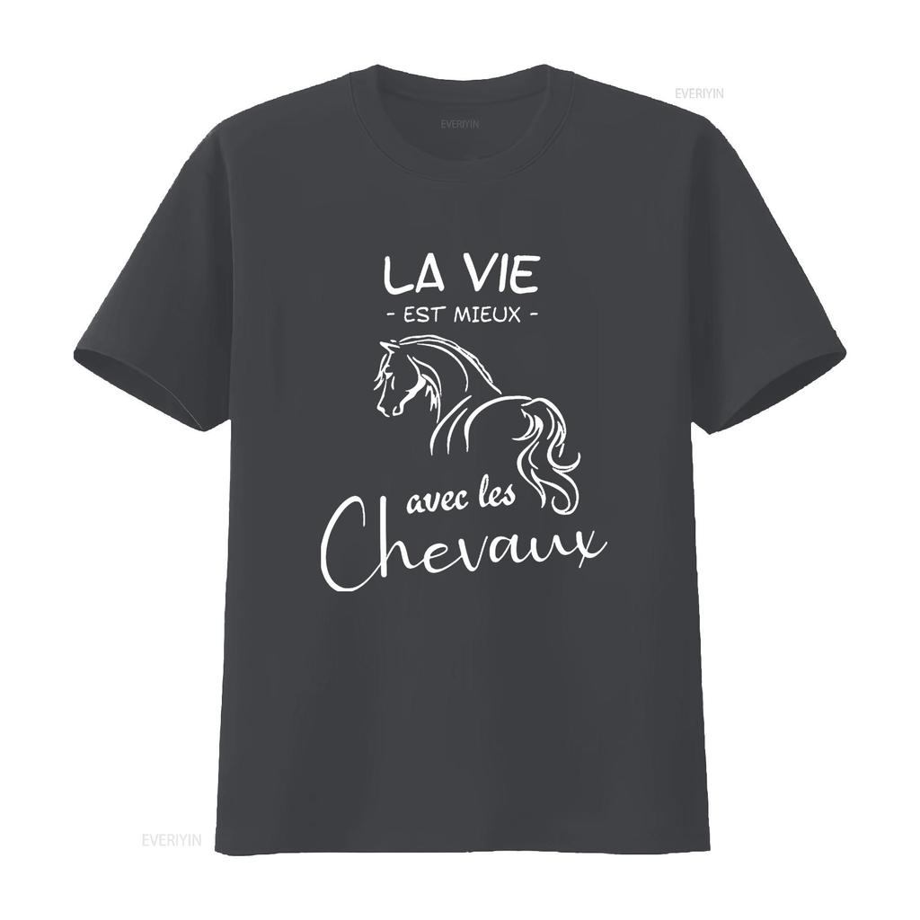 Womens Life Is Better With Horses T Shirt Black Medium vintage Washed Slightly Casual Top For Everyday Wear streetwear graphic