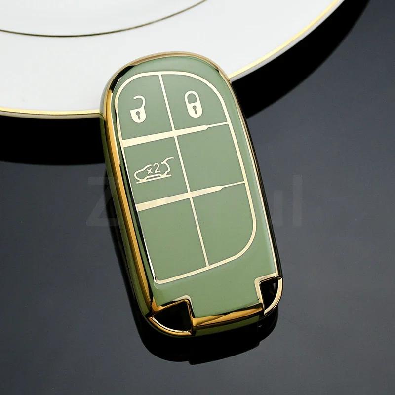 For Jeep Renegade Compass Grand Cherokee For Chrysler 300C Wrangler Dodge Tpu Car Key Cover Case Fob Shell Holder Accessaries