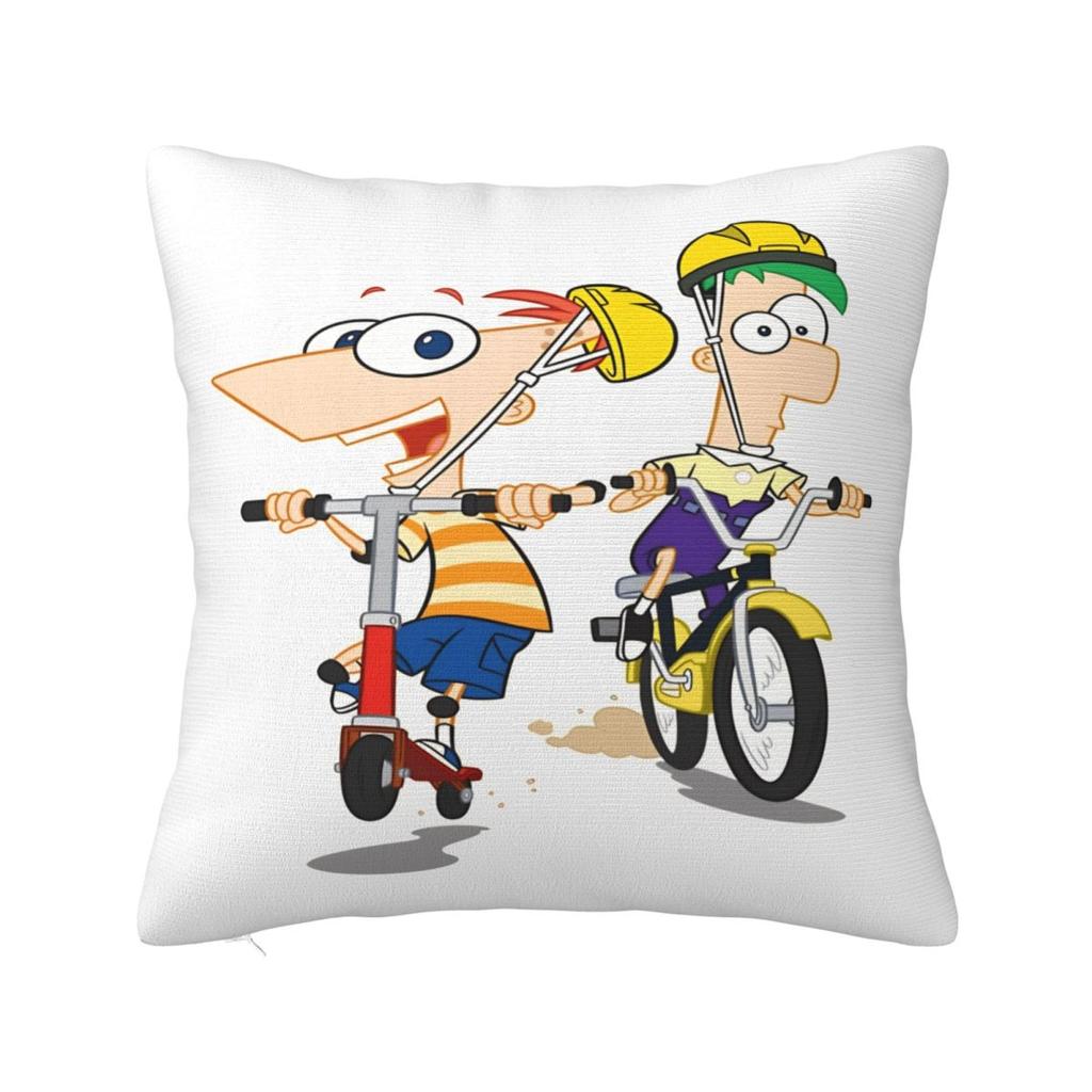 P-Phineas And F-Ferbs Pillow Case Morden Pillow Cover Polyester Design Cushion Cover Pillowcases For Chair Sofa Home Decoration
