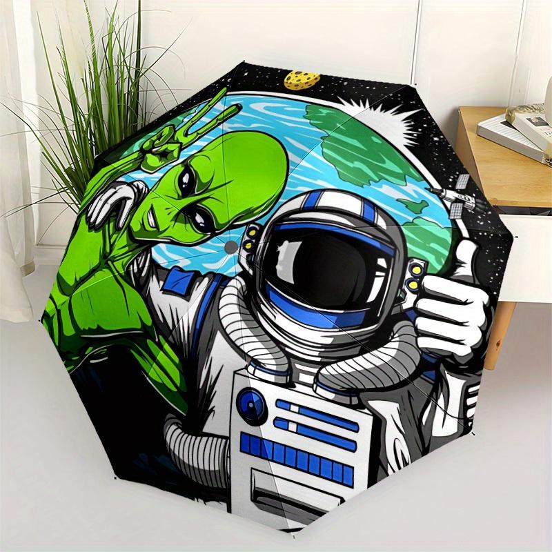 1pc Alien Space Adventure Automatic Open/Close Umbrella, Portable Folding umbrella for Everyday Use yy250826008