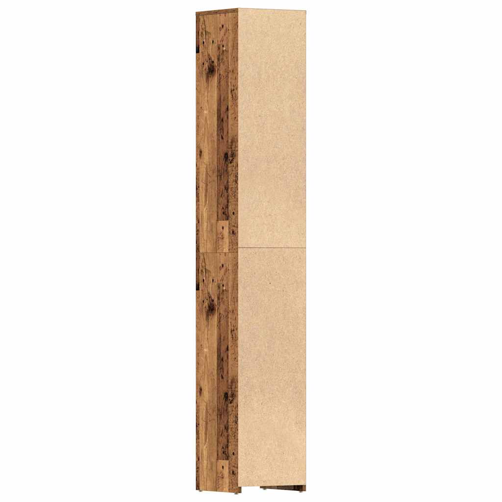 Bathroom Cabinet with Rustic Wood Look 30 x 30 x 183.5 cm Engineered Wood