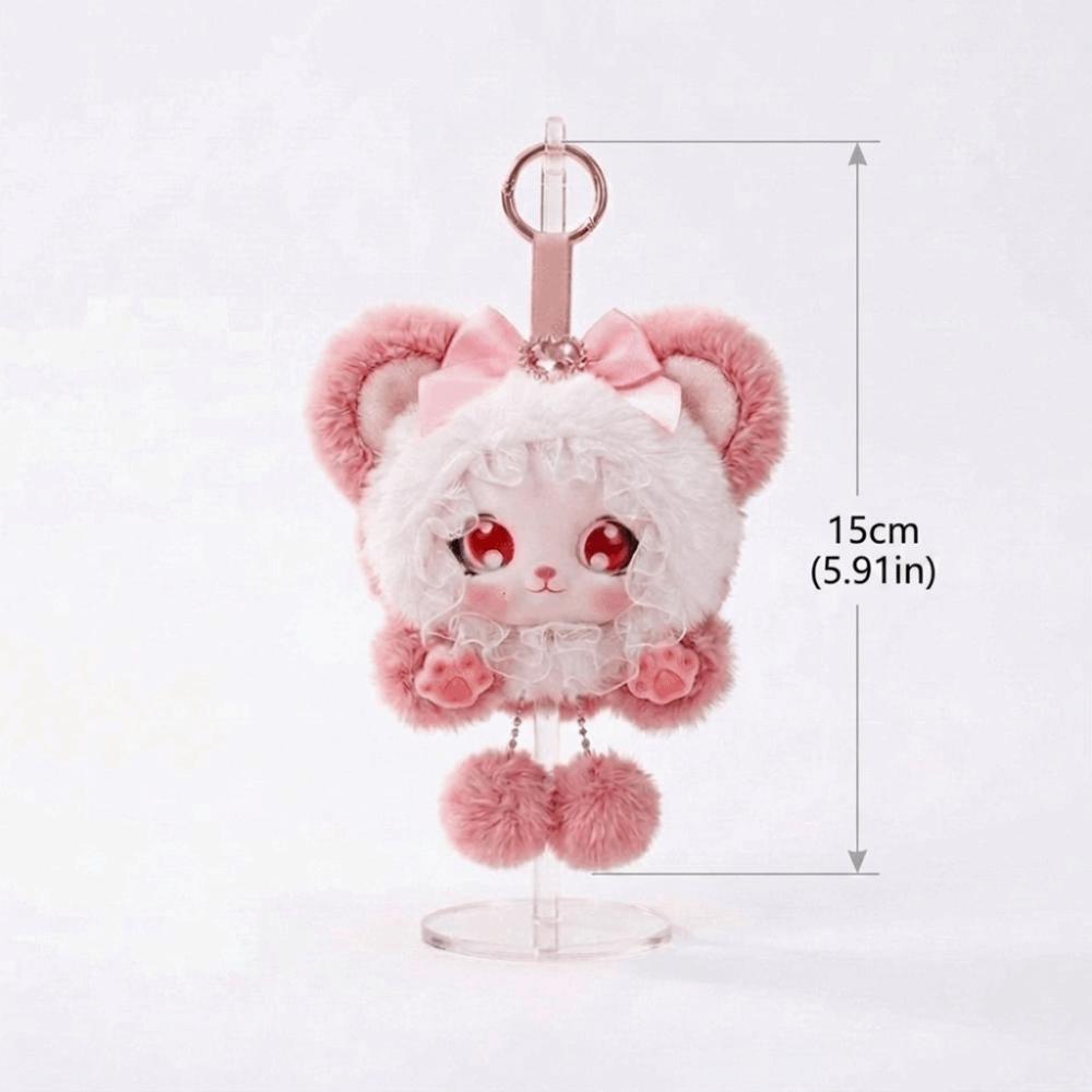 Big Ear Cat Plush Keychain Ornaments Car Key Ring Bag Decor Cat Doll Pendant Gift For Girls
