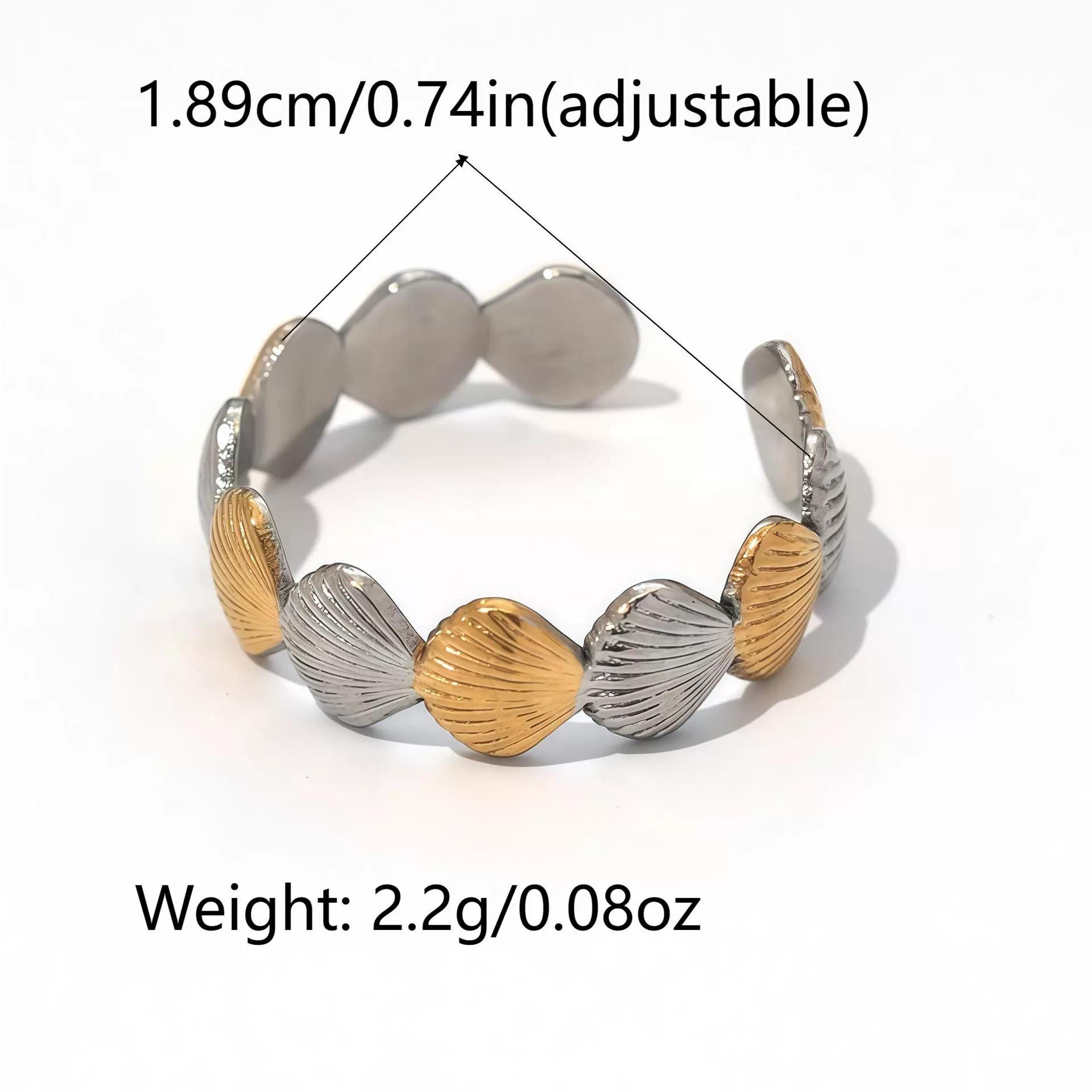 

Stainless Steel Geometric Ring for Women Spiral Conch Open Adjustable Ring Personality Design for Banquet Vacation Jewelry Gifts