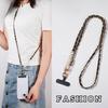 1pc Pearl Leather Chain Mobile Phone Strap Long Crossbody Anti-Loss Shoulder Cord with Metal Pendant Phone Lanyard for Women