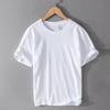 Summer Short Sleeve T-shirt Men's Loose Casual Round Neck Pure White Cotton Bottoming Shirt Half Sleeve T-shirt Simple and Versatile
