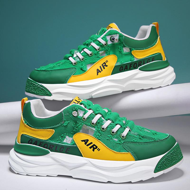 Klobiger Sneaker für Herren Sommer Mesh Atmungsaktiv Luxus Laufschuhe Mode Gestreiftes Design Casual Zapatillas Sports Sneakers