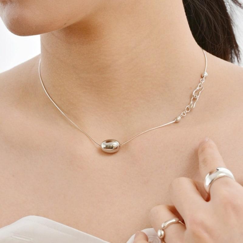 LAYERMOOD 24 Stone Hook Necklace-silver925