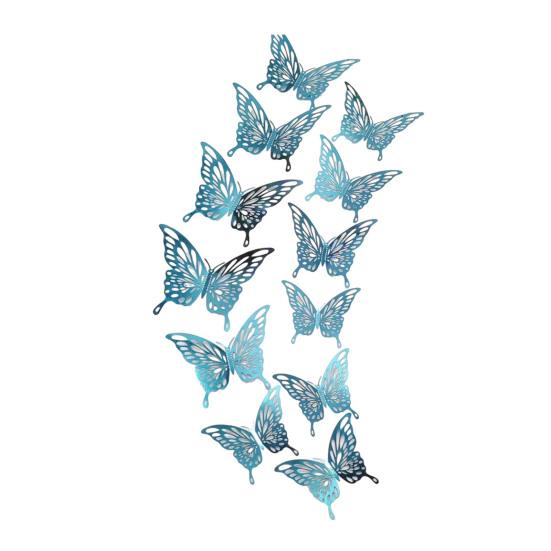 12Pcs/Set Wall Sticker 3D Hollow Butterfly Design Lightweight Easy Installation Home Decals Bedroom Living Room Birthday Party Decor