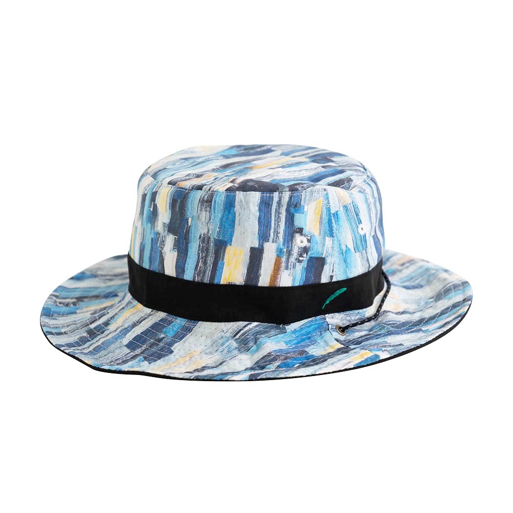 Nakota Wall Paper Rev HAT FREE Reversible Hat for Men and with Chin One Size Fits Most inches Black Women, Outdoor, Strap, (Head Circumference