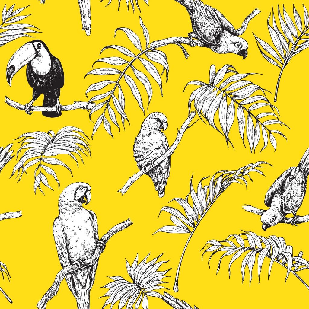 Outdoor Decorative Fabrics Oxford - Motif Parrots And Toucans I Dr085