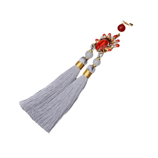 Tassel Pendant Facial Makeup Opera Car Decoration Hanging Accessories with Imitation Pearls Decor Hanfu Decoration