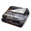 Warm Blanket Decorative Charlie Kirk Red Tung Brainrot Throw Blanket Flannel Bedspread For Living Room Fluffy Sofa Bed Cover