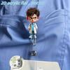 2D Flat Acrylic Unhappy Doctor Retractable Badge Reel, Multifunctional Work ID Holder, Lovely Gift For Teacher Nurse Doctor Student And Office Staff