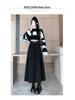 2025 Autumn/Winter Women's High-Waist Grey Wool Pleated Mid-Length A-Line Skirt