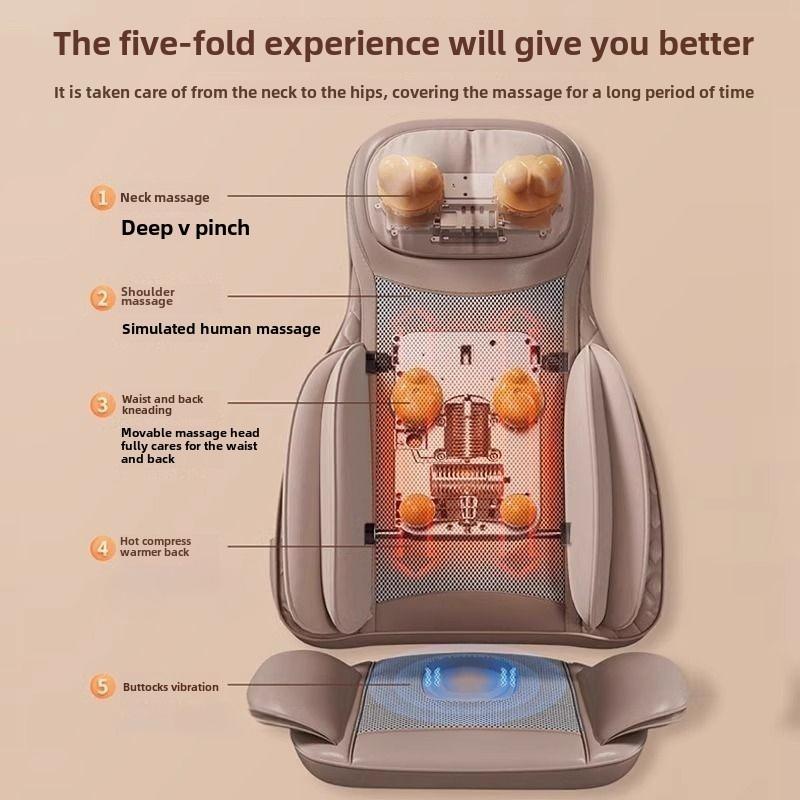 JAIYORL Massager Chair with Heat Shiatsu Neck Back Portable with Compress Rolling Massage for Shoulders Full Body Pain