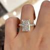 Super flash light luxury oversized imitation diamond ring fashion light luxury ring wedding diamond