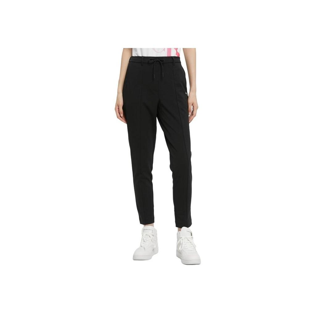 Calvin Klein Drawstring Solid Color Comfortable Minimalist Casual Pants Women bottoms Black ZW01866-BEH