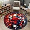 Round Area Carpet Chicago Bulls Basketball Red Bull Head Splash Sports Fan Bedroom Decor