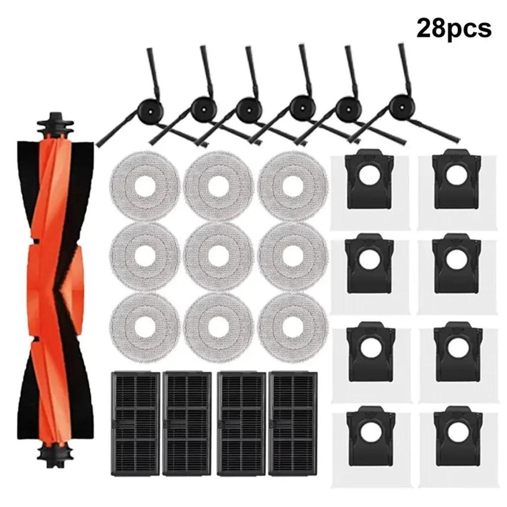 Replacement Robot Vacuum Accessories - Compatible with Dreame X40 Ultra/X40 Pro/L40 Ultra (HEPA Filter, Main Side Brushes, Mop Cloths, Dust Bags)