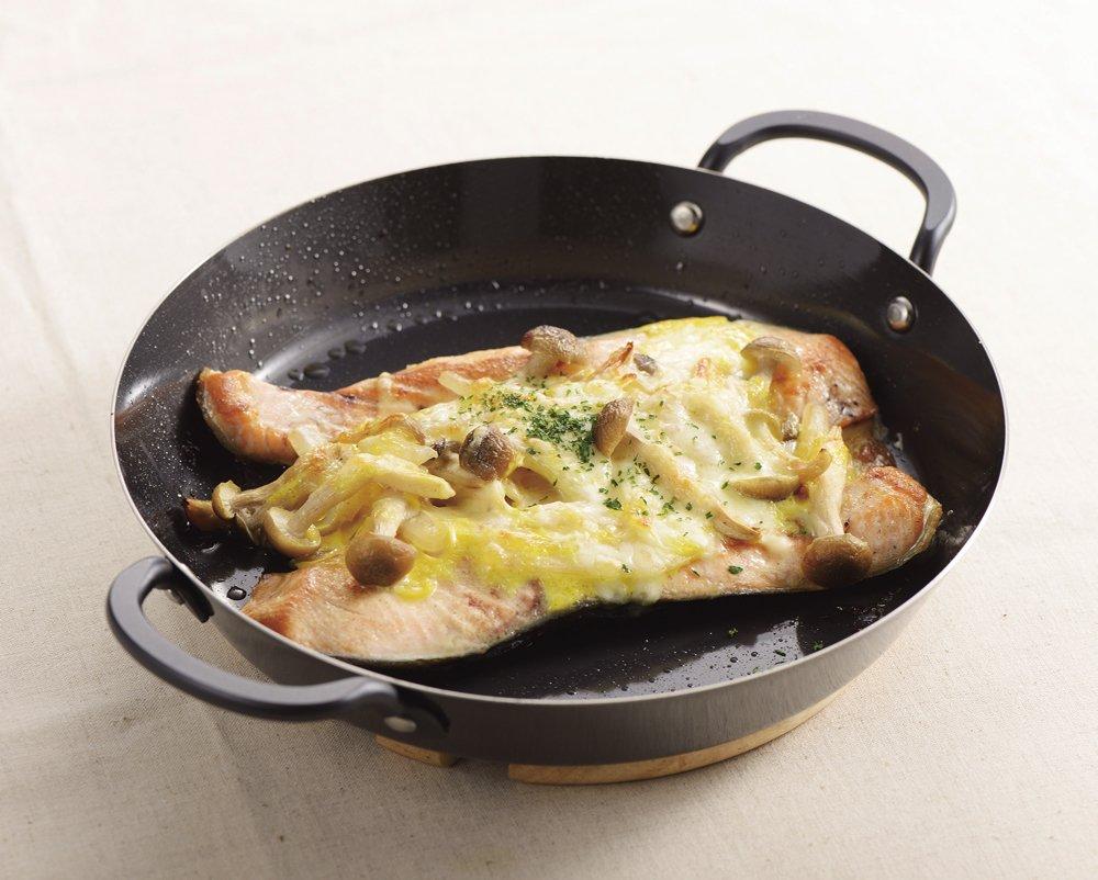 Pearl Metal HB-374 Zwei-Griff-Grillpfanne, 20cm, mit Rezept, Induktionsgeeignet, Eisen, Einfaches Kochen, Hergestellt in Japan