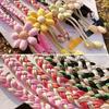 Detachable Phone Woven Chain Phone Charm Cell Phone Strap Flowers Phone Lanyard  Women Girls