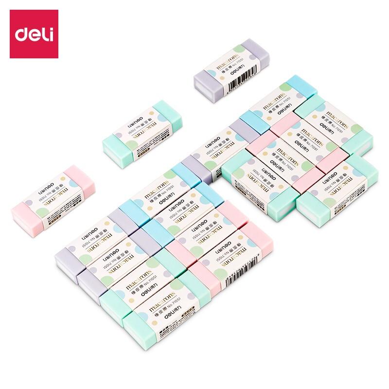 Deli 71051 Macaron Student Erasers, 36-Pack